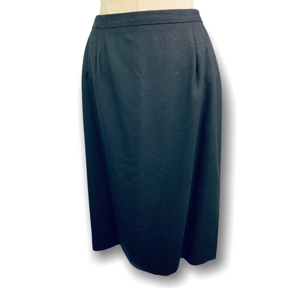 12‎ Pendleton Vintage Black Lined Knee Length Skirt Wool Lined Pockets